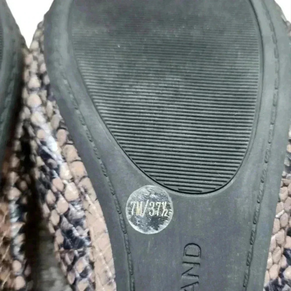 LUCKY Brand Emmie Ballerina Flat Snake Print Slip On  Shoes Black Cream Women 7 - Picture 10 of 11